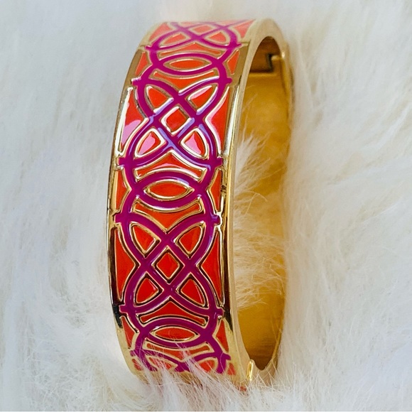 Stella and Dot Enamel Bangles (3) Elenor and Celtic Knot in Orange and P… - Picture 4 of 15